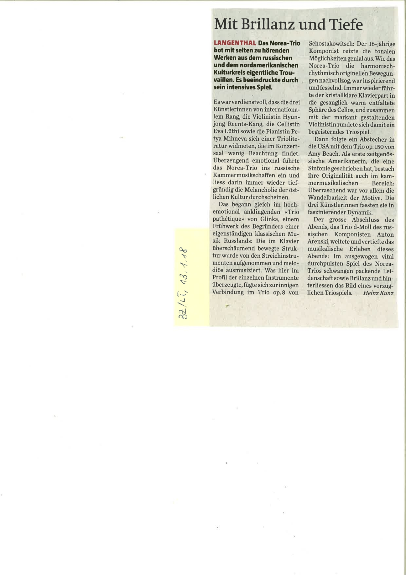 Artikel Berner Zeitung / Langenthaler Tagblatt